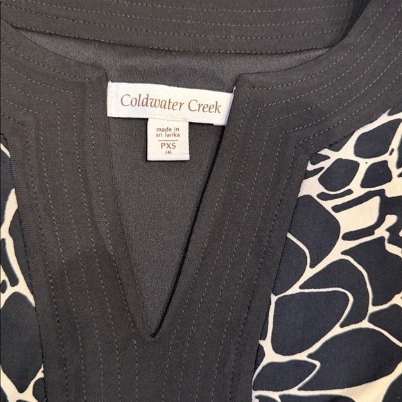 Coldwater Creek Black and Cream Floral Dress - Picture 4 of 6